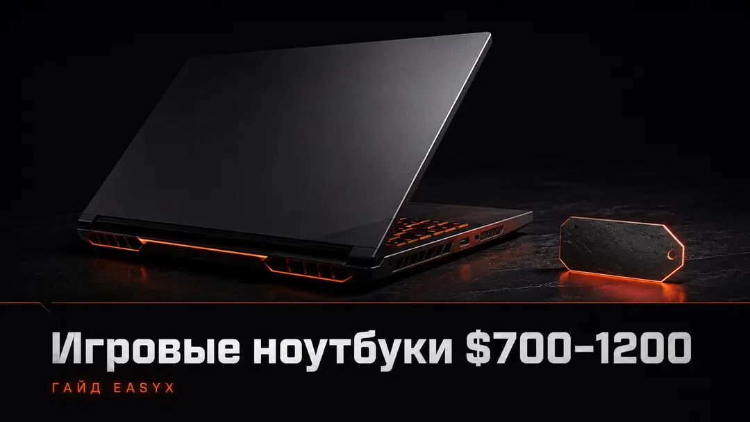 Игровой ноутбук на тёмном фоне как символ выбора в бюджете 700–1200 долларов