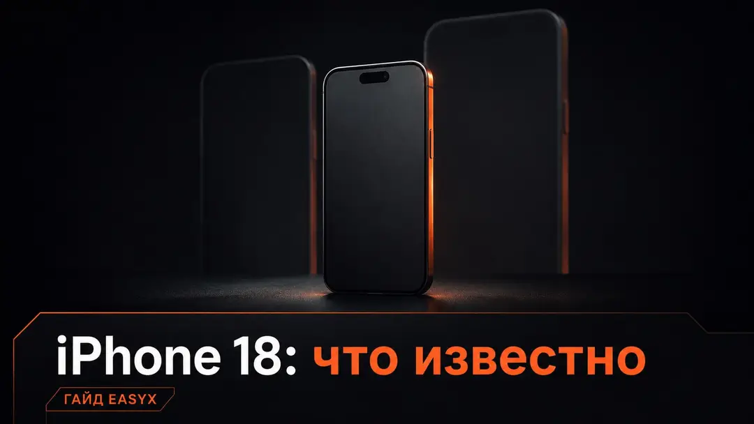 Три силуэта смартфонов на тёмном фоне как символ линейки iPhone 18