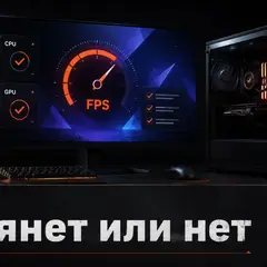 Игровой компьютер с индикатором FPS и проверкой комплектующих