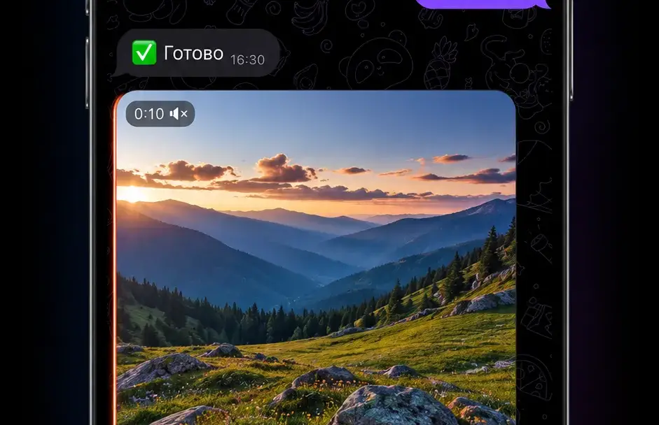 EasyLoad прислал готовую карточку видео в Telegram-чате
