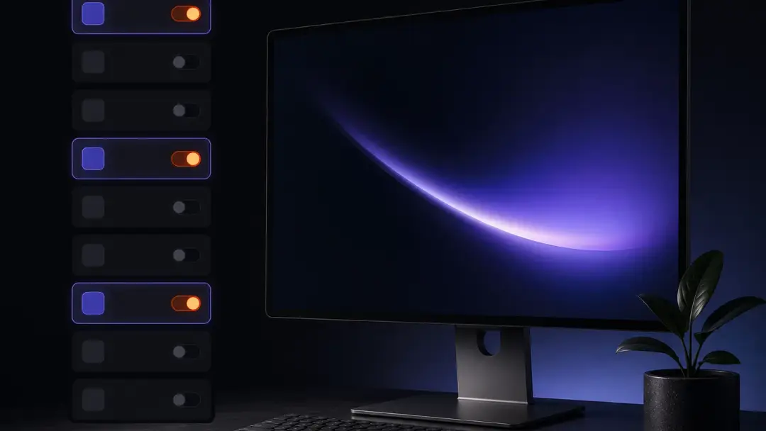 Абстрактные плитки автозагрузки Windows с отключёнными лишними программами