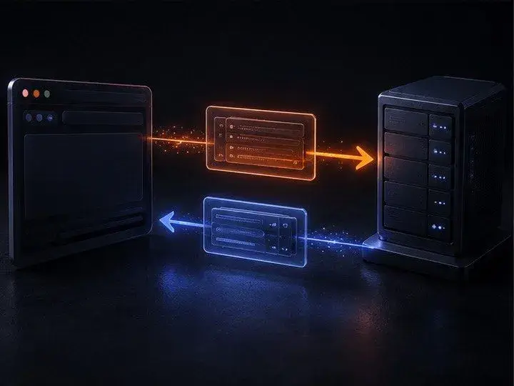 Клиент и сервер обмениваются HTTP-запросом и HTTP-ответом