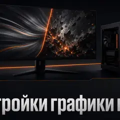 Монитор с абстрактной линией производительности как символ влияния графики на FPS
