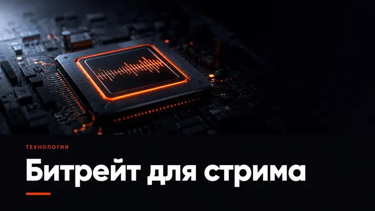 Светящийся чип кодировщика в тёмной студийной подсветке с оранжевым акцентом