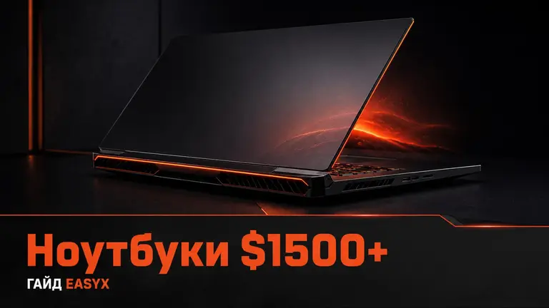 Мощный игровой ноутбук на тёмном фоне как символ выбора дороже 1500 долларов
