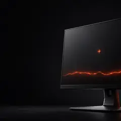 Игровой монитор с абстрактным прицелом как символ настроек CS2 для FPS и аима