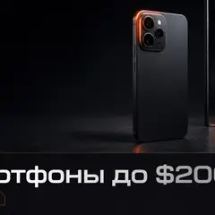 Бюджетный смартфон с акцентом на камеру на тёмном фоне