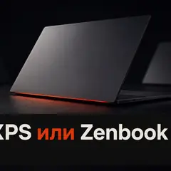 Тонкий ноутбук на тёмном фоне как символ выбора между MacBook Air, XPS и Zenbook