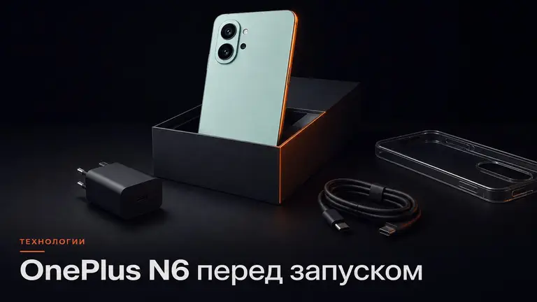 Мятный смартфон в открытой коробке как символ распаковки OnePlus N6
