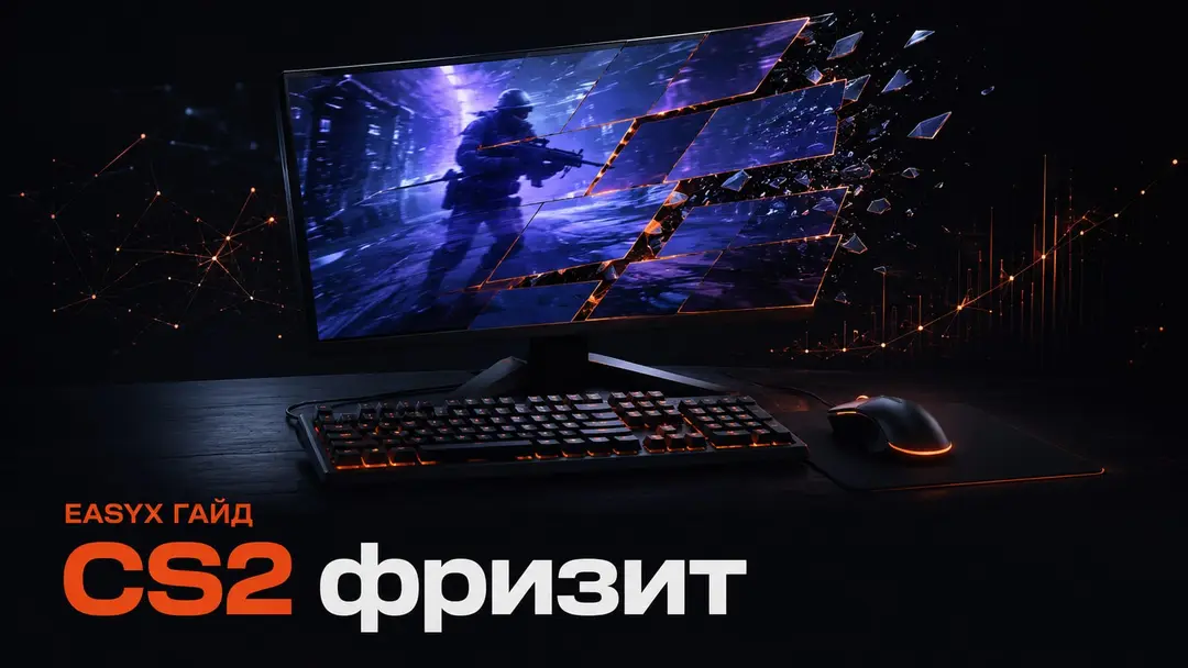 Игровой монитор с визуальным эффектом фриза в CS2