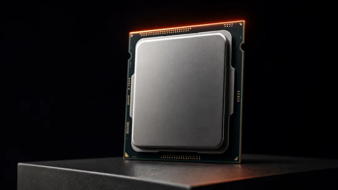 Процессор на тёмной поверхности как символ первого места в рейтинге CPU