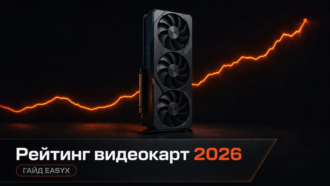 Видеокарта на тёмном фоне как символ рейтинга GPU 2026 года