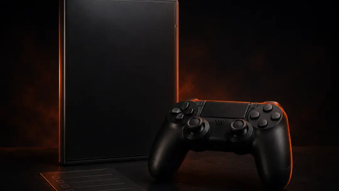 Игровой диск и чеклист как символ осознанной покупки
